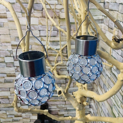 Güneş bahçe lambası yeni içi boş dekoratif asılı top led ışık cam top