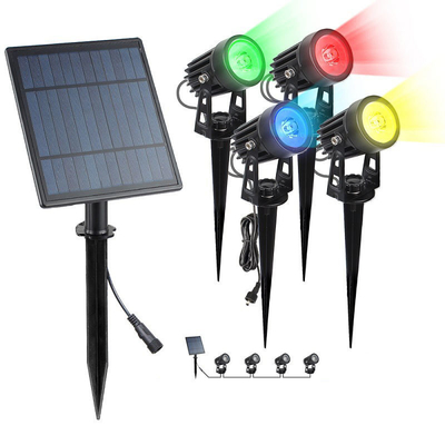 Ticari Güneş Sokak Lambaları Manzara Parlak Beyaz RGB Güneş Enerjili Çim Işıkları 3500K
