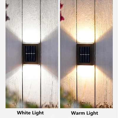 2/6LED Yukarı ve Aşağı Güneş Enerjili LED Duvar Lambası Merdiven Koridor Açık Bahçe Dekorasyonu