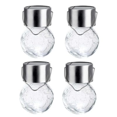 IP65 Solar Crackle Light Suya Dayanıklı Dekorasyon Cam Top Avize