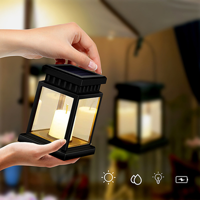 Alevsiz Solar Bahçe Asılı Mum Işığı Dış Mekan Suya Dayanıklı LED
