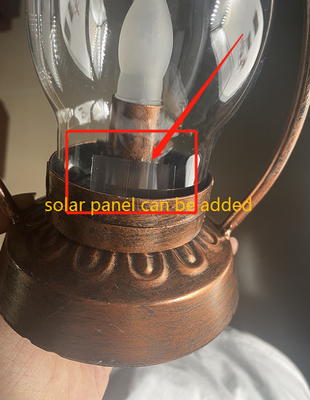 Su geçirmez IPX6 Solar LED Bahçe Işıkları Kamp Asma Yağ Lambası