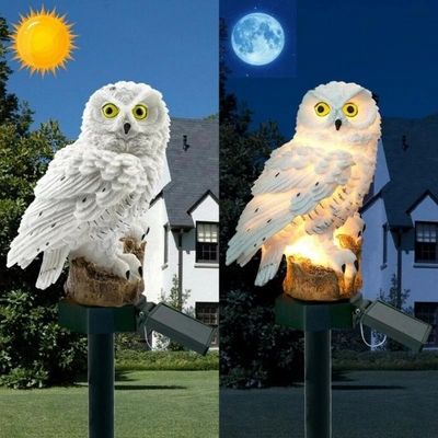 Su geçirmez Güneş Enerjili Bahçe LED Baykuş Hayvan Çim Süsleme Benzersiz Noel