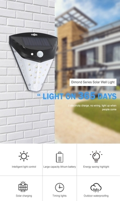 Bahçe Avlu için Büyük Geniş Açı 42led Güneş Enerjili LED Duvar Işık 2700K