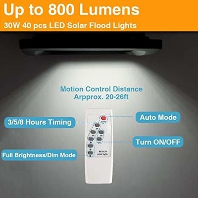 Dış Mekan LED 40w Güneş Sel Işık Garaj Kanalı Uzaktan Kumandalı Güneş Sokak Lambası