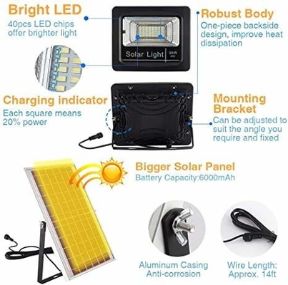 Dış Mekan LED 40w Güneş Sel Işık Garaj Kanalı Uzaktan Kumandalı Güneş Sokak Lambası