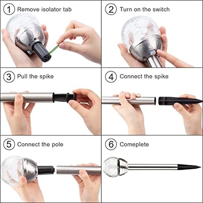 Çatlak Önleyici Cam Top Güneş LED Bahçe Işıkları Sokak Kriket Işığı 5V