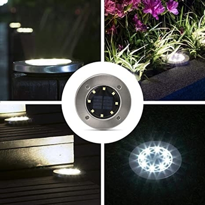 IP67 Solar LED Bahçe Işıkları DC 6V 10 LED Solar Led Yeraltı Işıkları