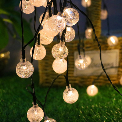 Tatil SGS Güneş Enerjili Peri Işıkları Açık Hava Kabarcık Kristal Top LED 2700K