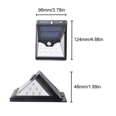 Akıllı Hareket Sensörü Güneş Enerjili LED Duvar Lambası 22 LED ABS 3.7V