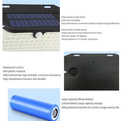 Ev Sokak Güneş Enerjili Dış Duvar Işıkları IP65 Su Geçirmez 102led 5.5V / 0.88W