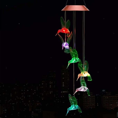 LED Çok Renkli RGB Güneş Hediyesi Işık Sinek Kuşu Rüzgar Çanları Tatil Dekorasyonu