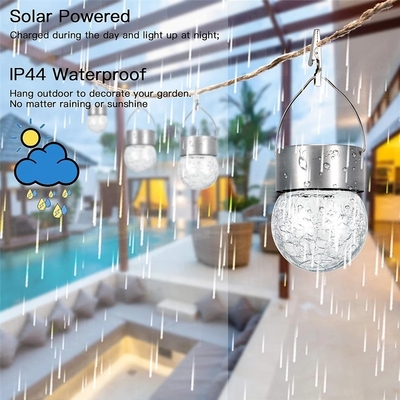 IP65 Solar Crackle Light Suya Dayanıklı Dekorasyon Cam Top Avize
