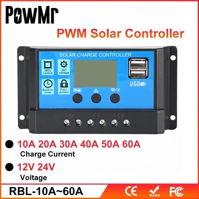 PWM Solar Şarj Paneli Kontrol Regülatörü 10A 20A 30A 40A 12V 24V 36V 48V