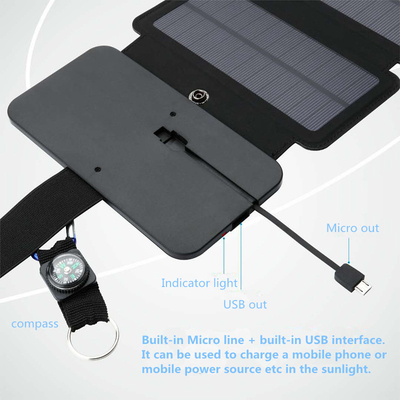 Akıllı Telefonlar İçin 10W Katlanabilir Güneş Paneli 5V 2.1A USB Çıkış Cihazları